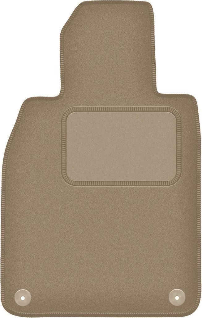 Fahrerfußmatte Velours beige passend für Porsche Cayman 982 (2016-, Roadster) – mit Befestigungen – passgenau