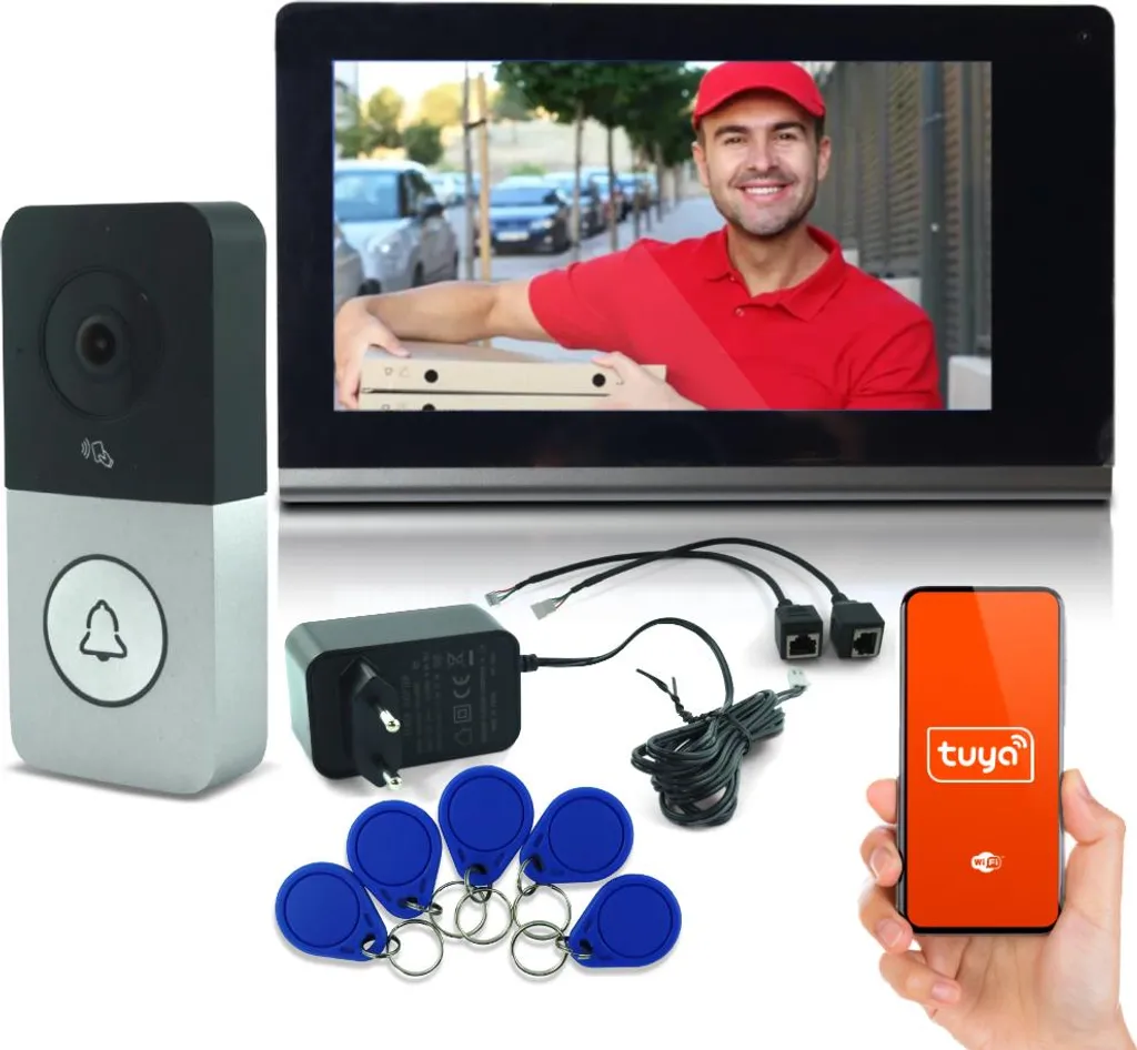 Visiophone IP WiFi Tuya avec écran LCD 7 pouces et Détecteur de Mouvement