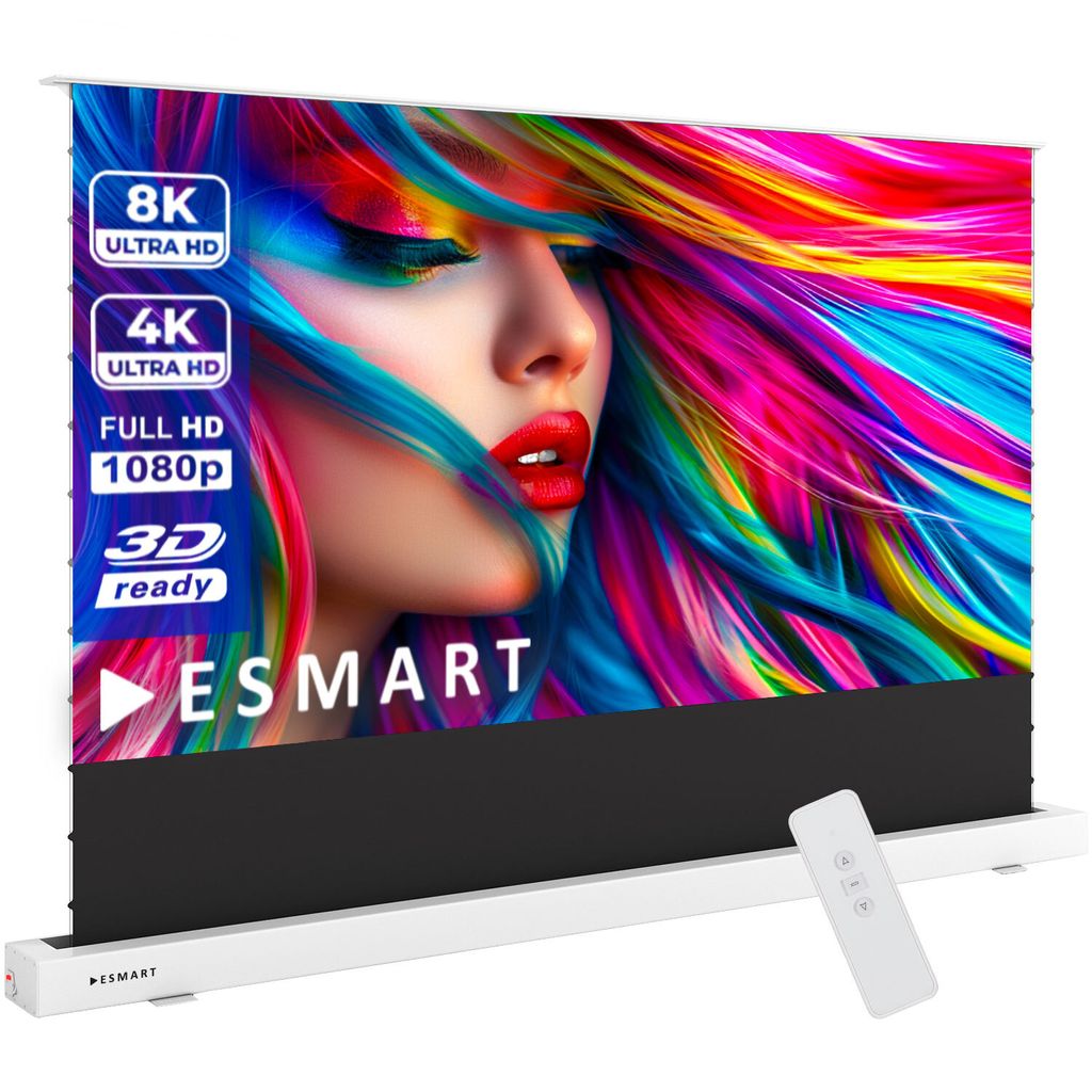 ESMART Expert FSX-ALR CBSP Bildschirm 266 x 149 cm (120") 16:9 | Funk Fernbedienung | elektrische Hochkontrast Beamer Projektionsleinwand - Weiß