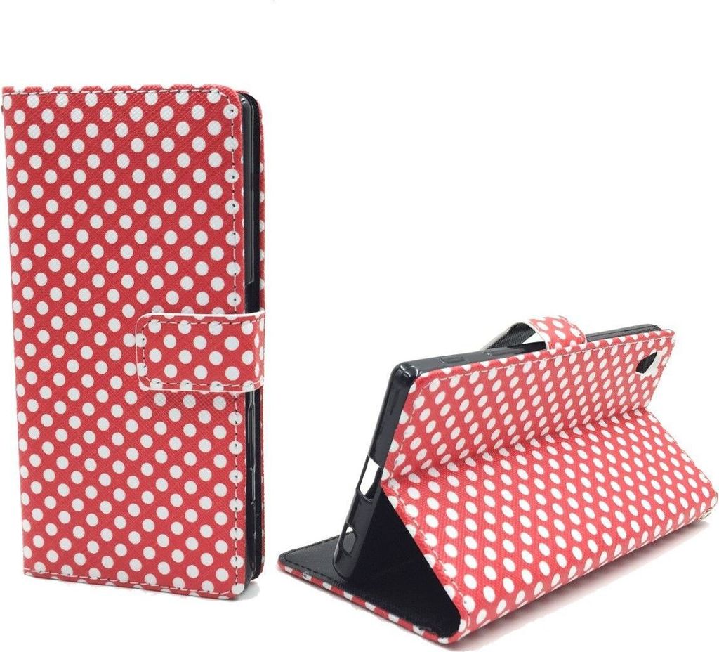 Handyhülle Tasche für Handy Sony Xperia Z5 Premium Polka Dot Rot