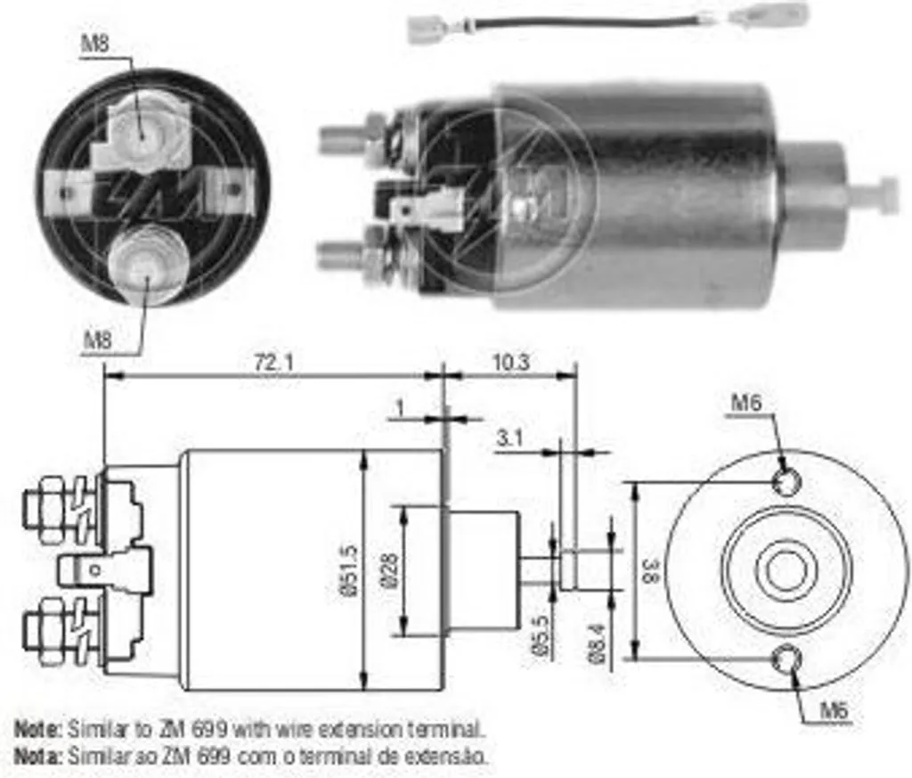 Solénoïde de démarreur ERA ZM1699 OE E356 18X10 pour Hyundai Accent