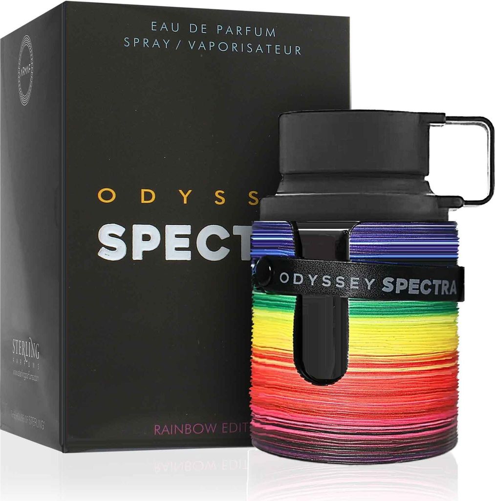 A product shot of a perfume bottle and its box.