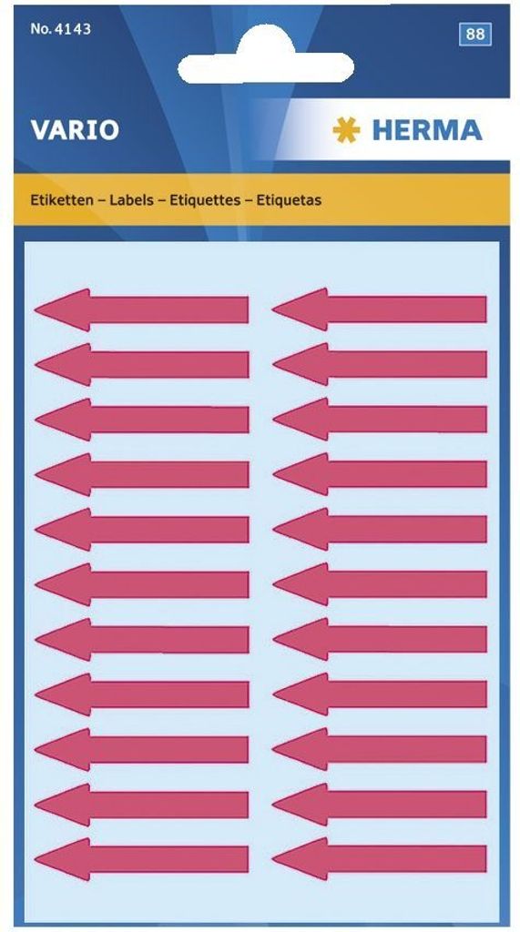 HERMA 4143 Hinweisetiketten Pfeile leuchtrot 38x7 mm 88 Obrázek produktu 