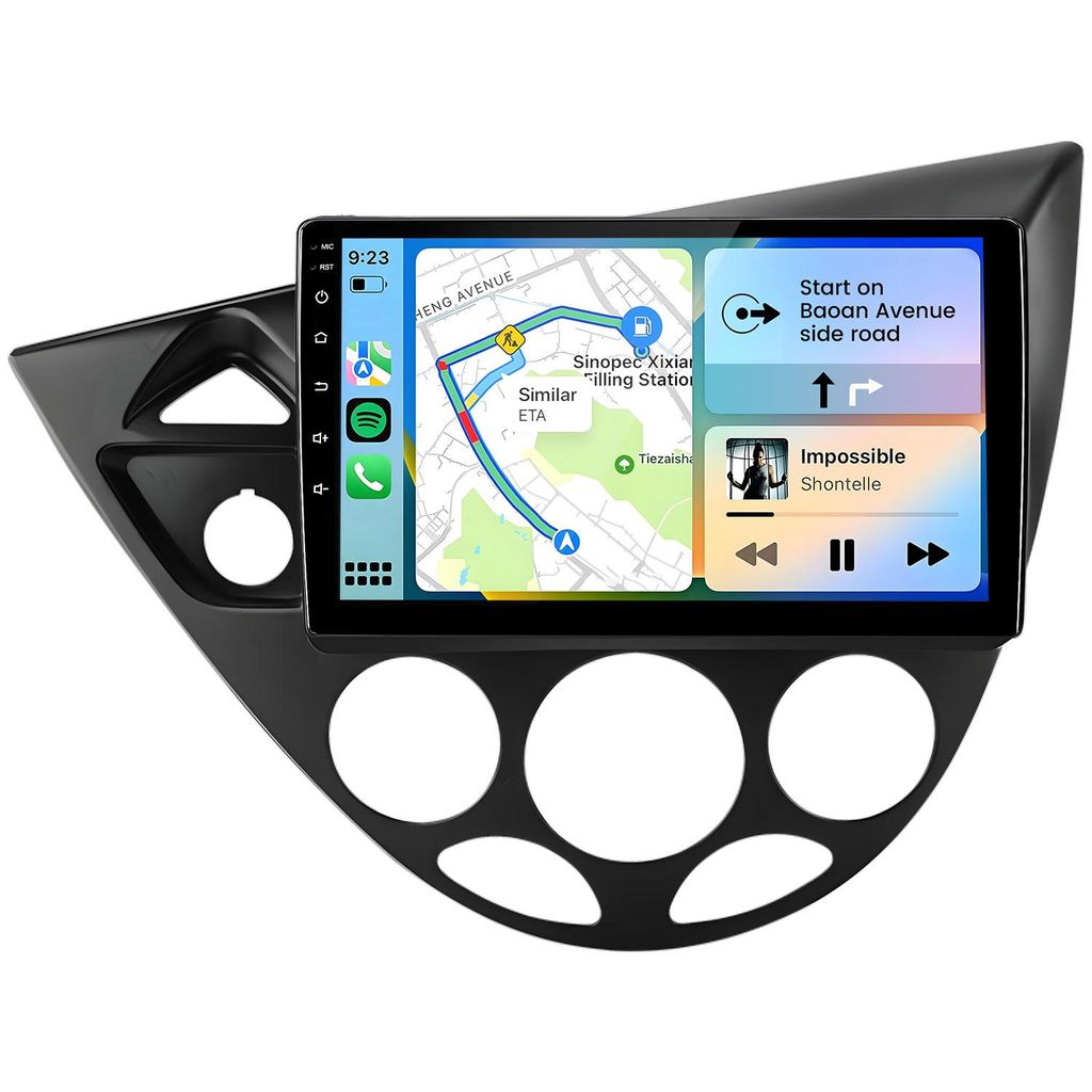 Hexinex 2GB+64GB 9 Zoll Autoradio für Ford Fiesta (1995-2001) Focus MK1 (1998-2004) Android 15, GPS, WIFI, CarPlay
