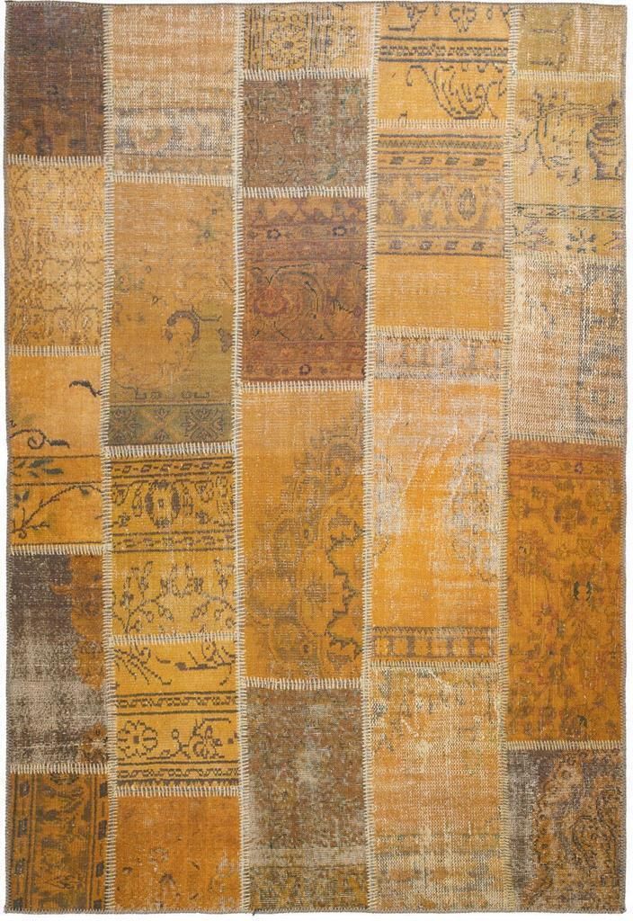 Qiyano Teppich für Wohnzimmer Kurzflor Geometrisch Rauten orange braun beige, 150 x 230 cm