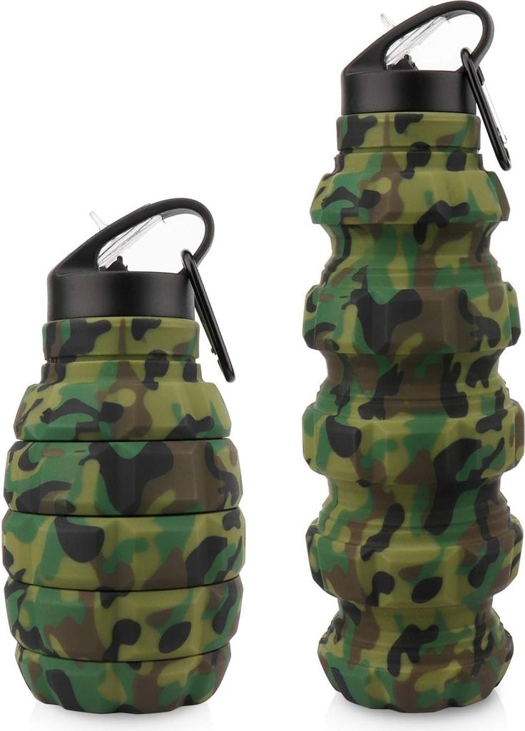 Faltbare Trinkflasche Granate 580ml, BPA-Frei, Wasserflasche auslaufsicher, aus Silikon lebensmittelecht, Sportflasche für Fahrrad, Sport, Festiva...