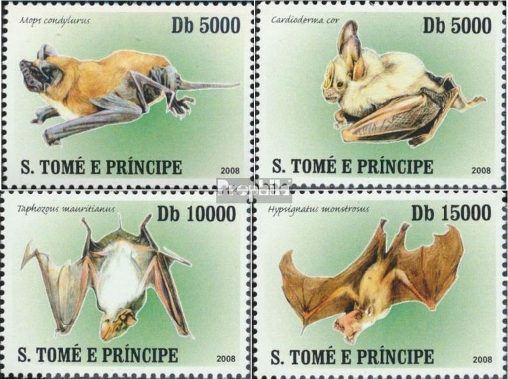 Briefmarken Sao Tome e Principe 2007 Mi 3227-3230 (kompl.Ausg.) postfrisch Einheimische Fauna