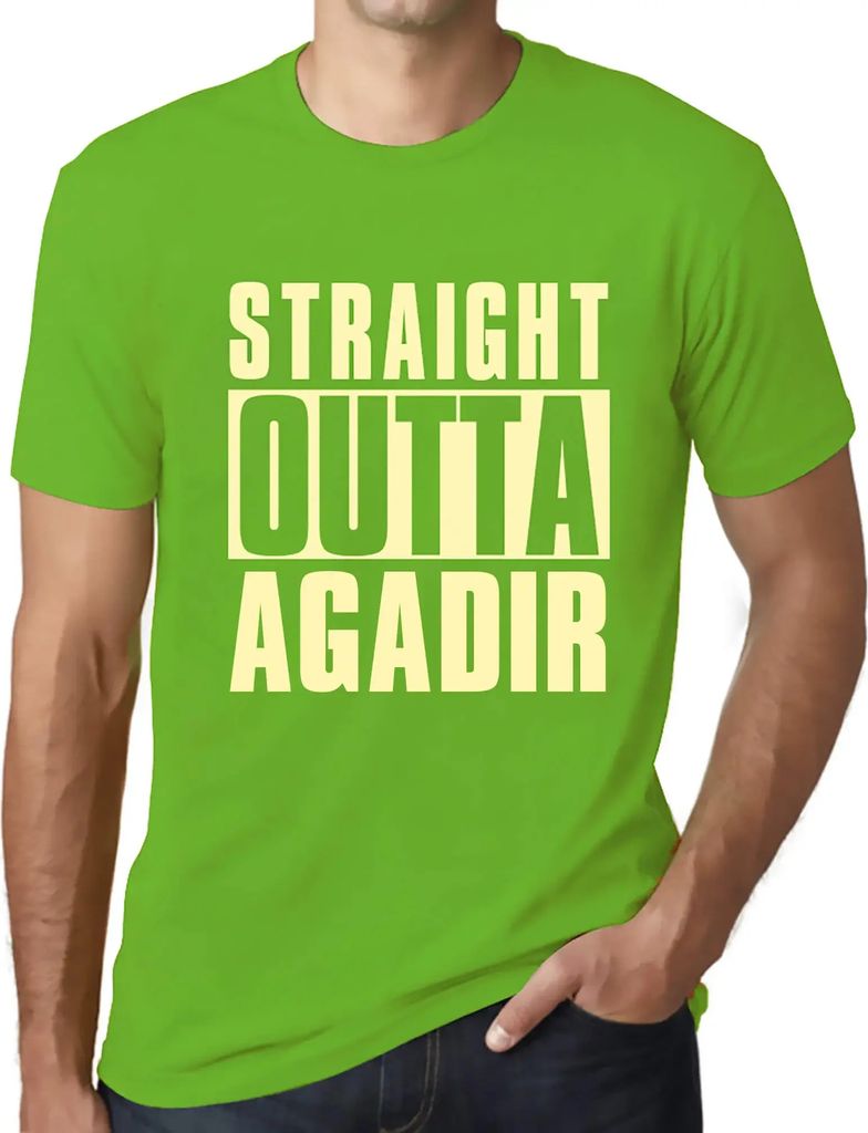 Herren Grafik T-Shirt Direkt aus Agadir – Straight Outta Agadir – Öko-Verantwortlich Vintage Jahrgang Kurzarm Lustige Druck Geburtstag Geschen...