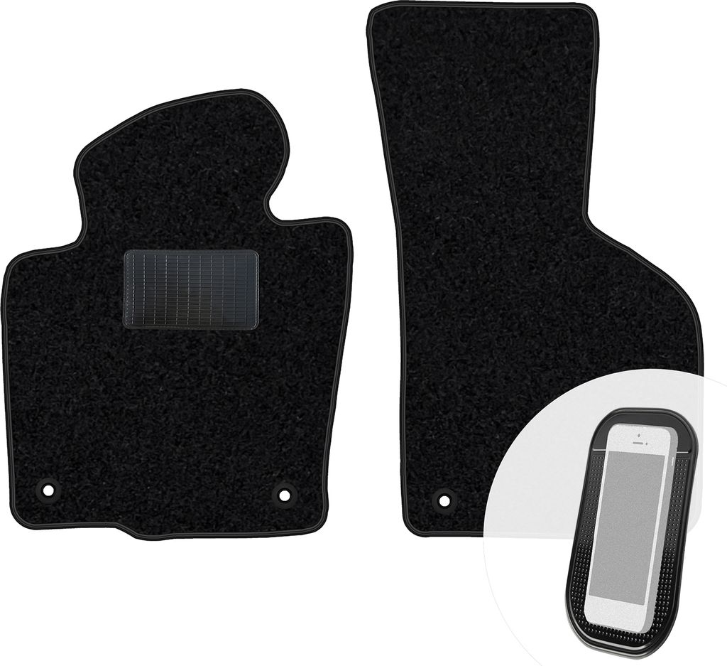 moto-MOLTICO Vorne Fußmatten Auto Velours Autoteppiche Schwarz Automatten Set 2-teilig passend für VW Passat B6 2005-2010