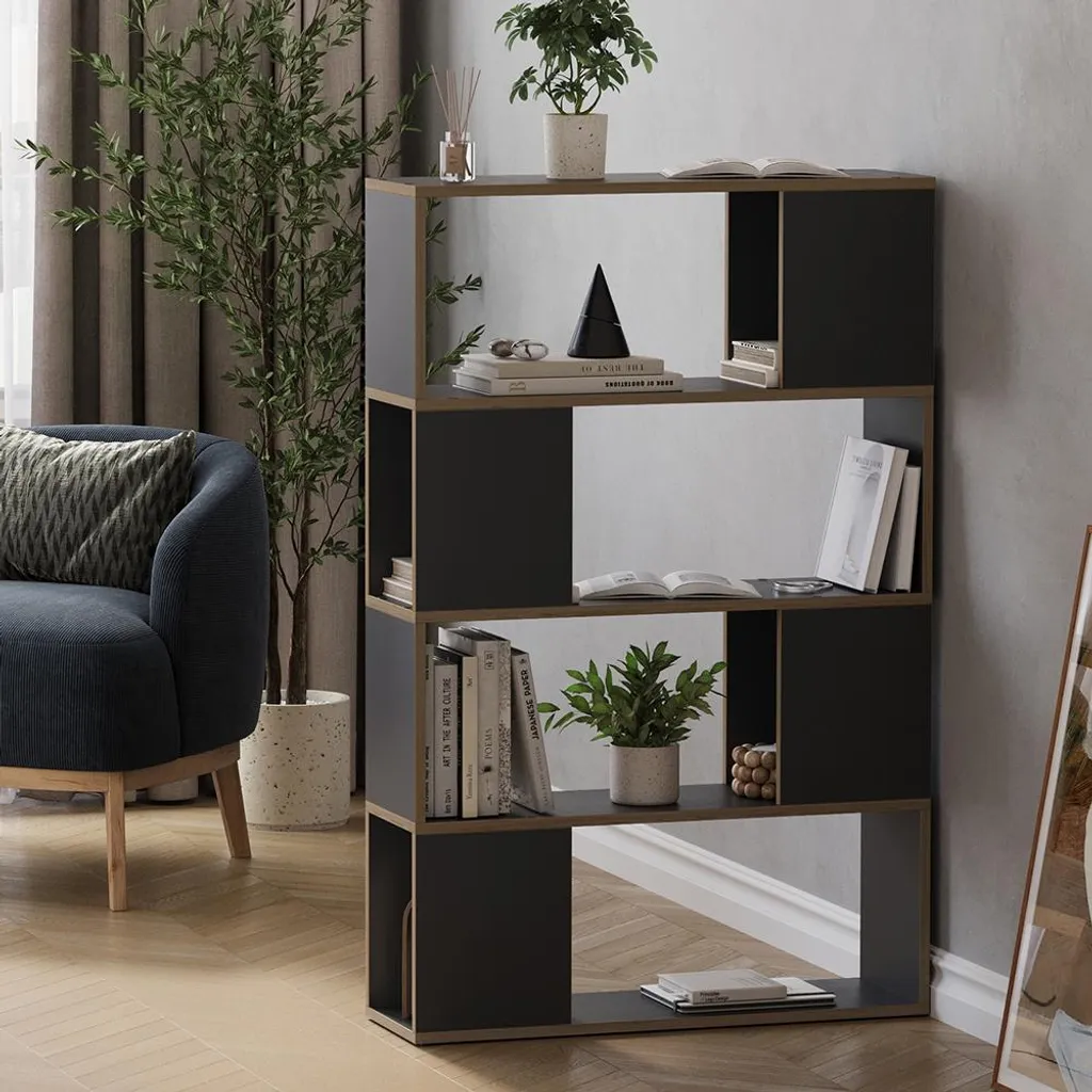 Meuble de séparation Vicco Eneos robuste en chêne et anthracite 80cm