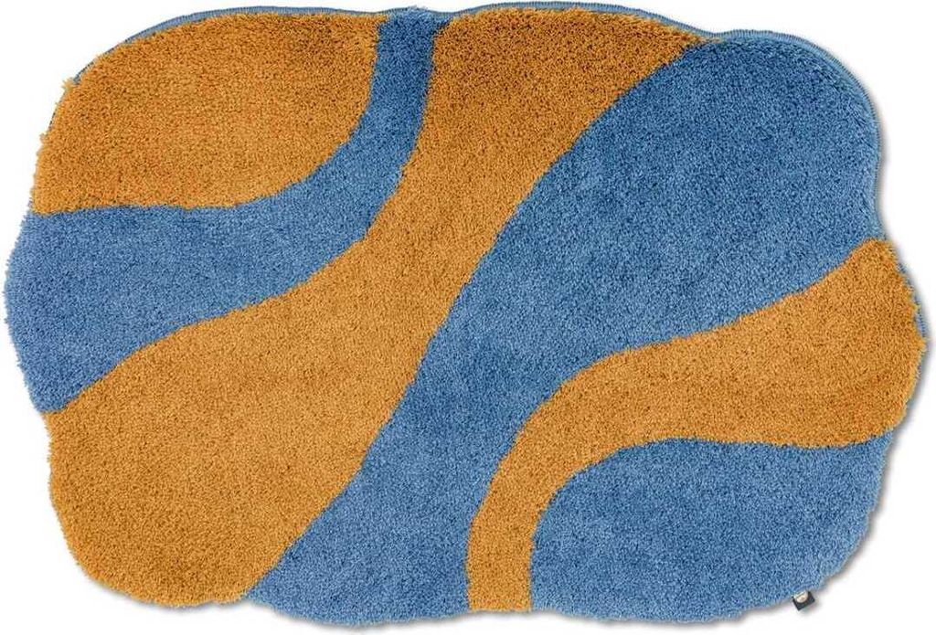 Rhomtuft Badteppich Ambiente oval 70 x 120 cm Farbe gold/neptun