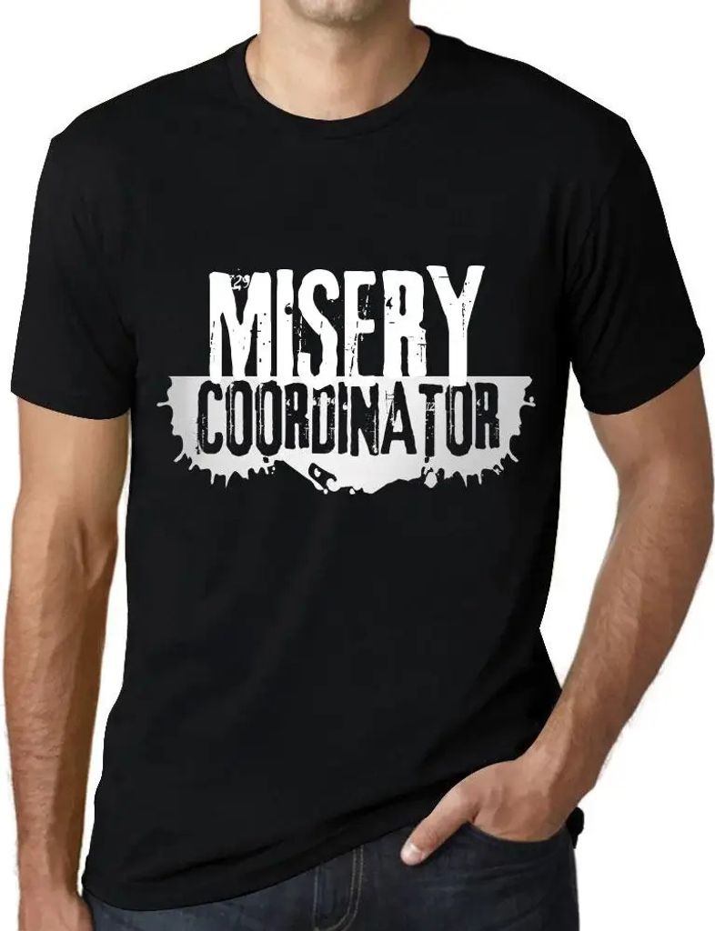 Herren Grafik T-Shirt Koordinator des Elends – Misery Coordinator – Öko-Verantwortlich Vintage Jahrgang Kurzarm Lustige Druck Geburtstag Gesch...