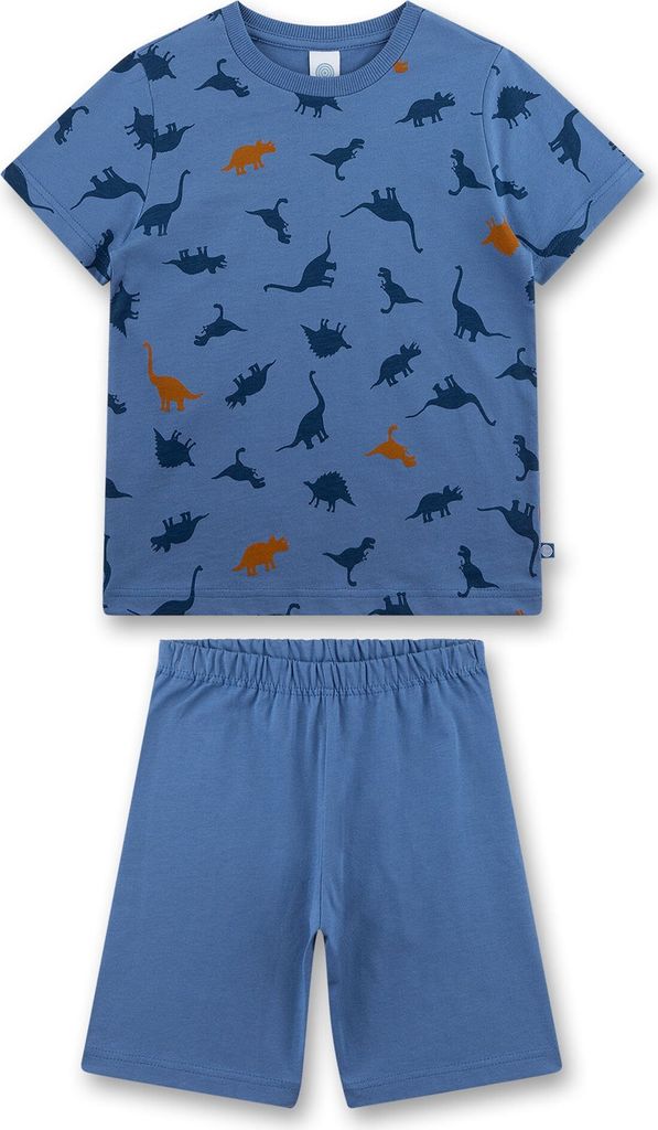Sanetta Jungen Schlafanzug - kurz, Kids, Nachtwäsche, Pyjama, Baumwolle Blau 104