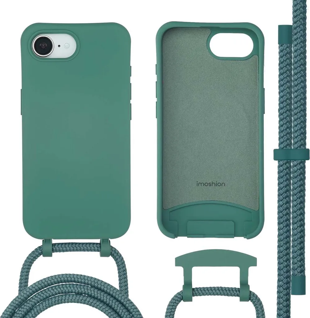 iMoshion Cover Posteriore iPhone 16e Verde Scuro con MagSafe e Catena
