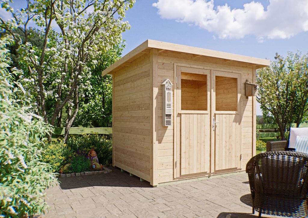 Gartenhaus Utah Flachdach aus Fichte 2,50x2,00 m mit extra Produktbild 