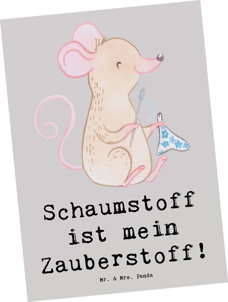 Mr. & Mrs. Panda Postkarte Zauber der Polsterin - Grau Pastell - Geschenk, Fotokarte, kreative Geschenke, Beruf, Polsterarbeit, Berufsliebe, Design...