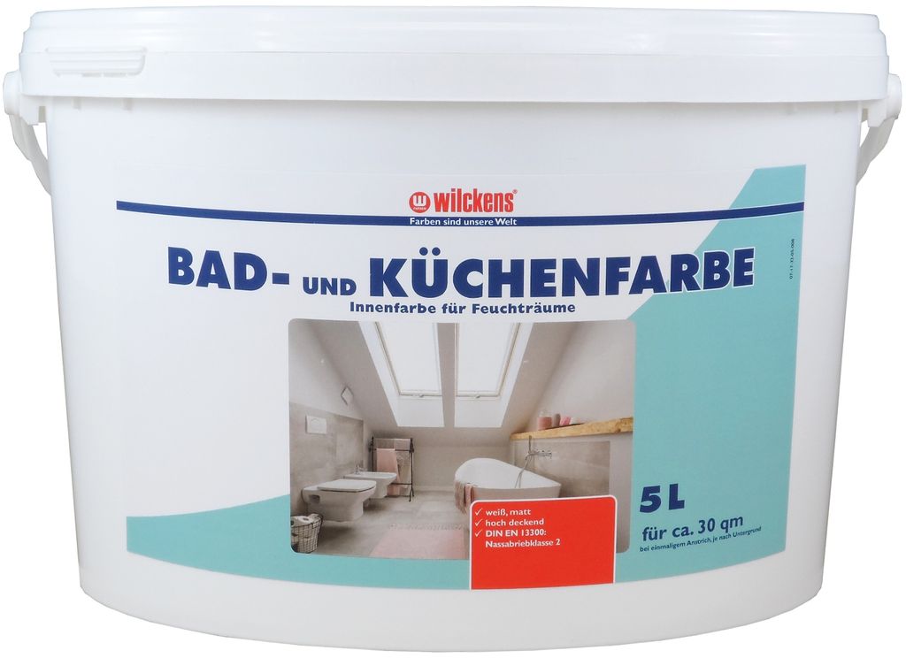 Wilckens Bad- & Küchenfarbe matt, 5 l, Weiß Produktbild 