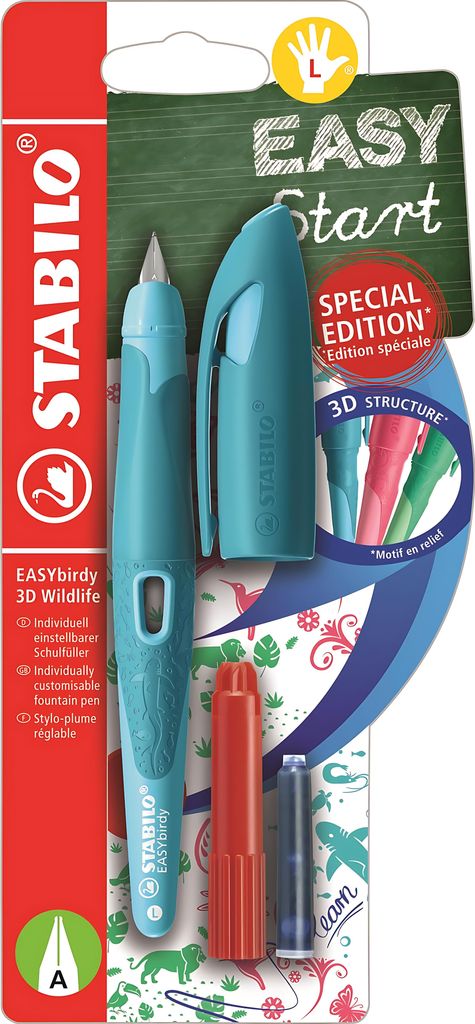 STABILO EASYbirdy 3D Wildlife L mit Feder A blau 4006381592697