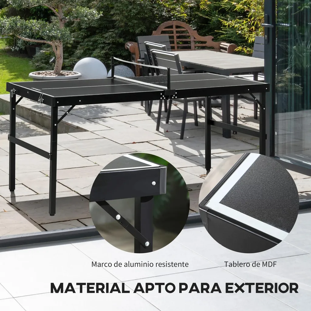 Table de tennis de table de loisir pliable pour appartement et petit salon - 5