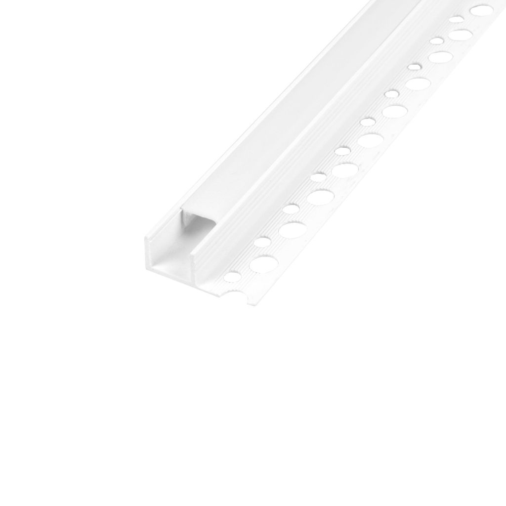 MasterLED LED Fliesenprofil PVC 33x12mm Einbauprofil Weiß 2m – LED Schiene dla Fliesen & Glazur mit milchiger Abdeckung – Montageprofil