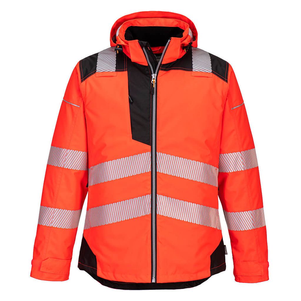 Portwest T400 PW3 Warnschutz-Regenjacke Red/Black Gr. XXL