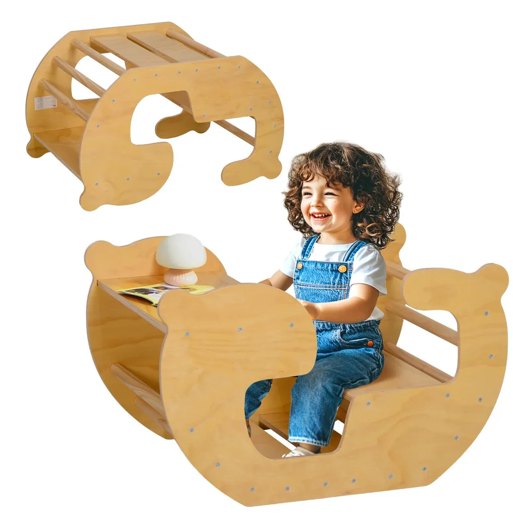 Arche de jeu réversible 2 en 1 bois massif pour enfant charge 50kg