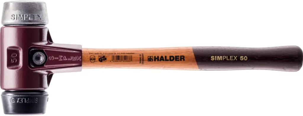 Mazzuola Halder SIMPLEX 80mm - Inserto Gomma e Metallo Morbido Ghisa