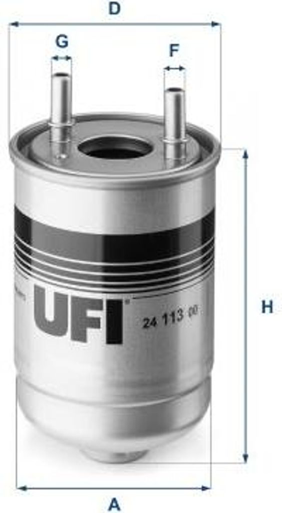 UFI 24.113.00 Kraftstofffilter OE 164009384R kompatibel mit Fluence, Scenic, Megane