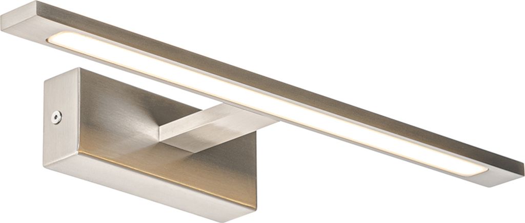 QAZQA - Design Bad I Badezimmer Wandleuchte Stahl I Silber I nickel matt 41,5 cm inkl. LED IP44 - Jerre - Stahl Länglich - I (nicht austauschbare) LED