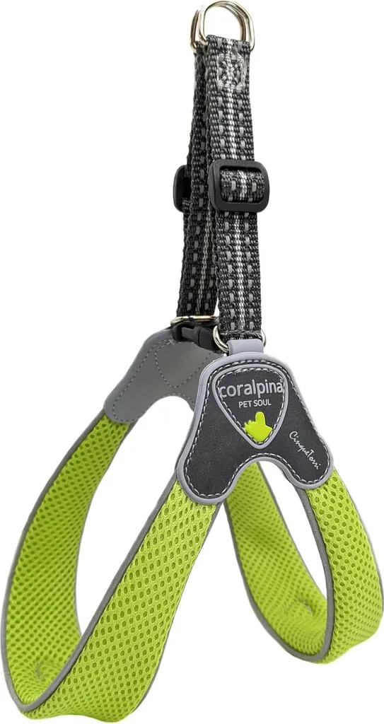 Harnais chien respirant Cinquetorri vert taille 3 finition confort