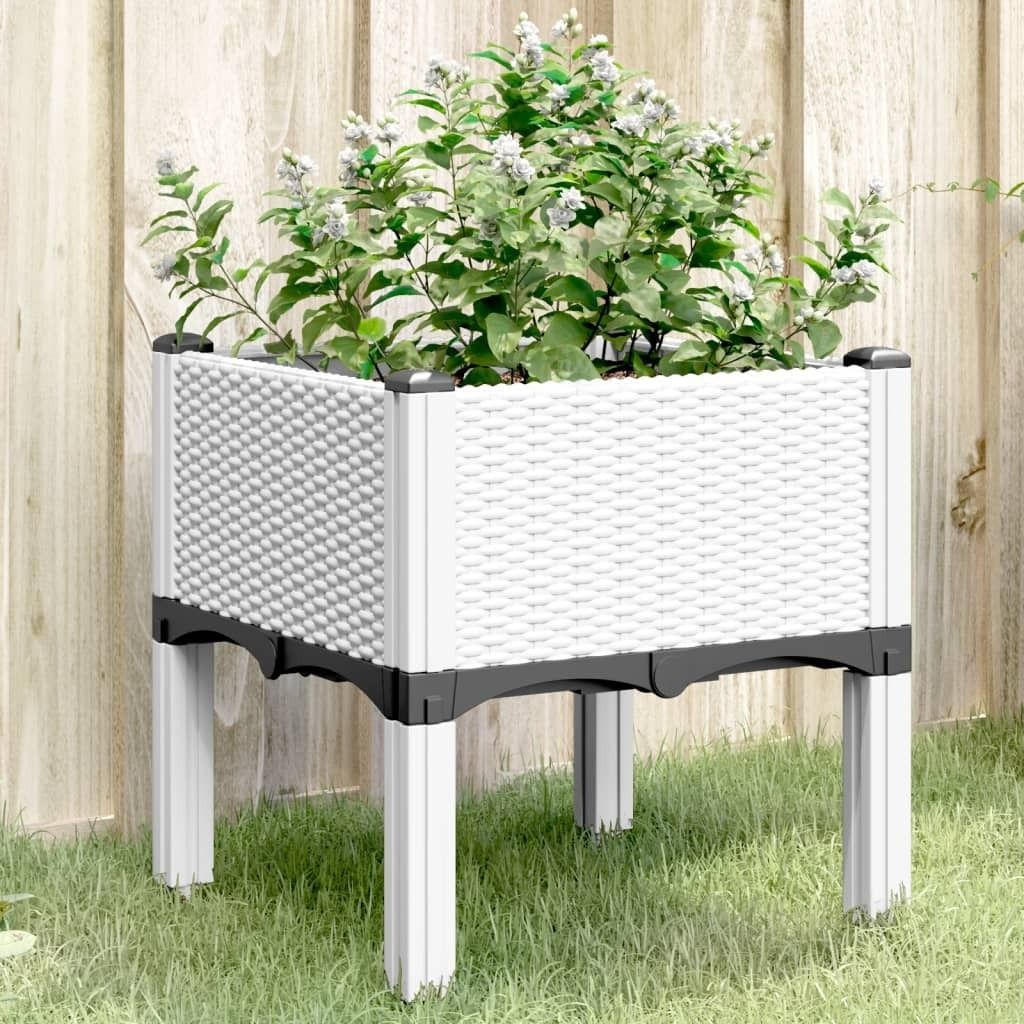 Möbel Pflanzkasten mit Beinen Weiß 40x40x42 cm PP CL0000275165