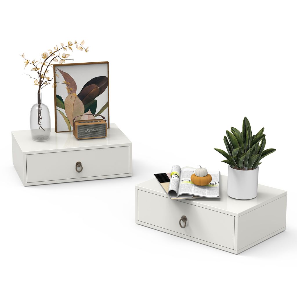 FCH Set di 2 comodini sospesi in legno 46x30x15 cm con 1 Immagine del prodotto 