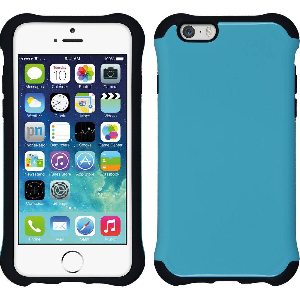 PhoneNatic Hybridhülle kompatibel mit Apple iPhone 6s / 6 - ShockProof Candy blau Cover Schutzhülle + 2 Schutzfolien