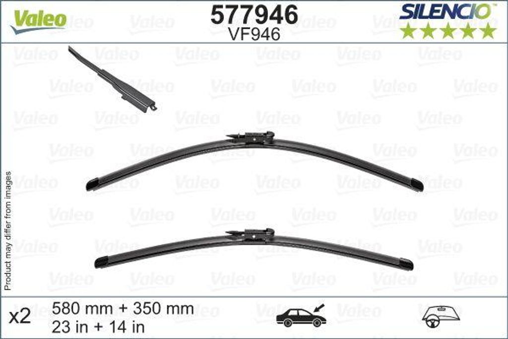 VALEO 577946 Scheibenwischerblatt OE 28890BA62C kompatibel mit Juke