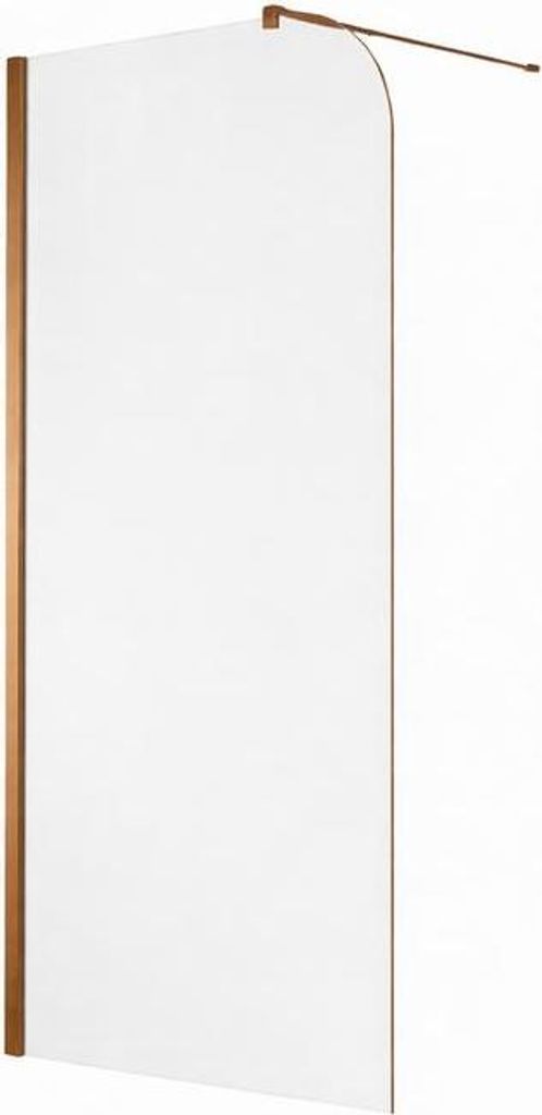 Transparente, begehbare Duschkabine - 120 x 195 cm - Gebürstetes Kupfer - LINKS - LUCIA