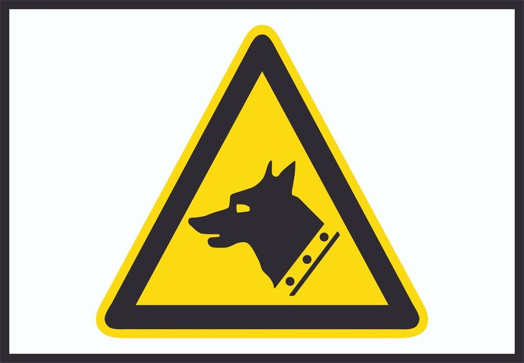 Achtung Wachhund Symbol A4 Rückseite selbstklebend Schild