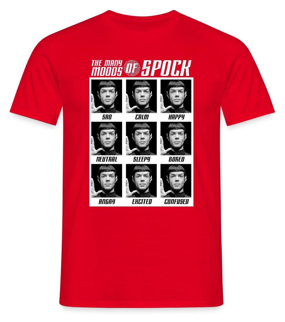 Spreadshirt Star Trek Discovery Moods of Spock Männer T-Shirt, S, Rot