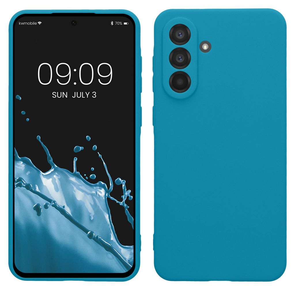 kwmobile Handyhülle für Samsung Galaxy A56 5G Hülle - weiches Handy Silikon Case - Schutzhülle Cover - Karibikblau