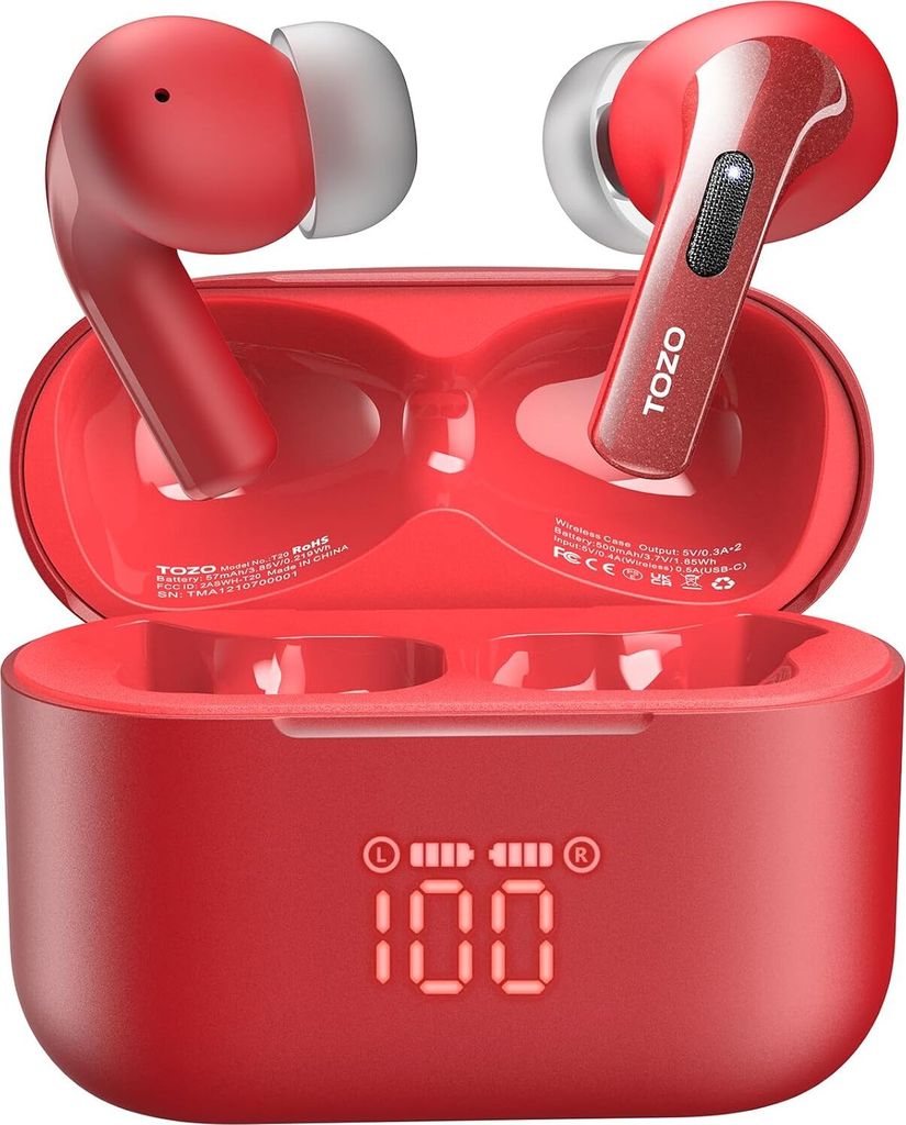 Kabellos 48,5 Stdn. Spielzeit mit LED-Digitalanzeige, IPX8 wasserdicht Dual Mi