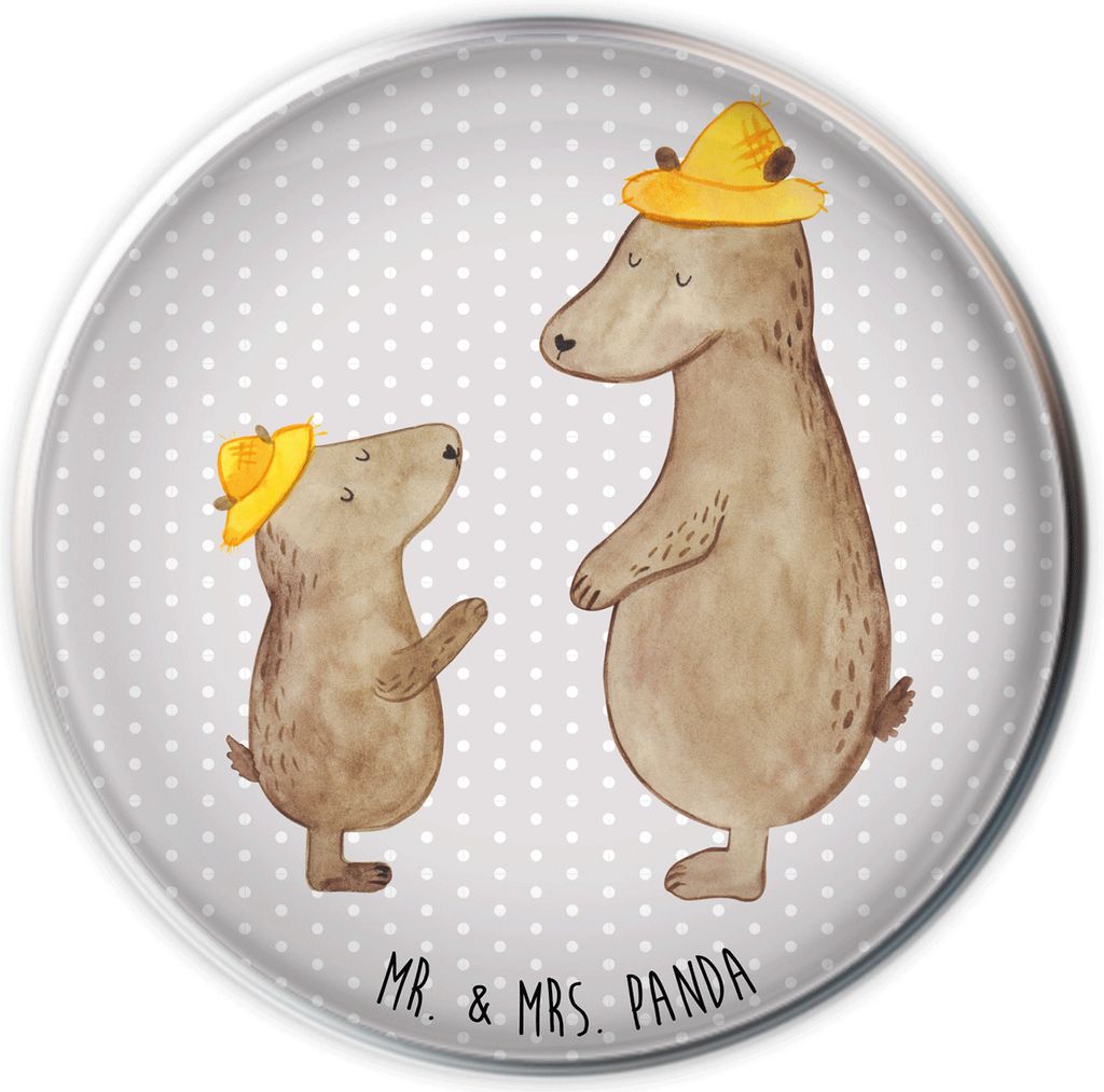 Mr. & Mrs. Panda Waschbecken Ablaufstopfen Bären mit Hut - Grau Pastell - Geschenk, Vatertag, Abfluss-Stopfen, Kinder, Bruder, Ablaufgarnitur, Bä...