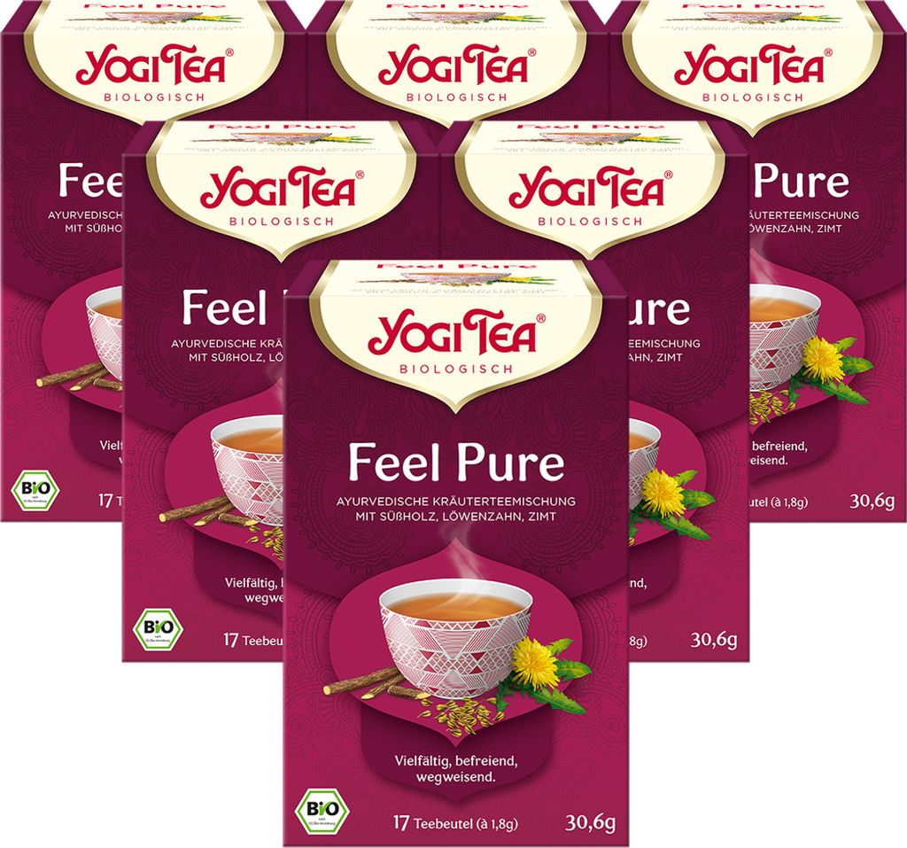 6 x YOGI TEA Feel Pure | 6 x 30,6g