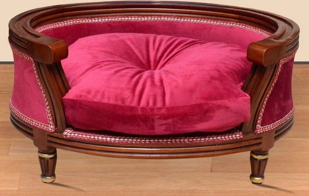 Casa Padrino Barock Hundebett Royal Boardeauxrot / Braun / Gold - Barock Hundemöbel - Barock Tiermöbel - Möbel im Barockstil