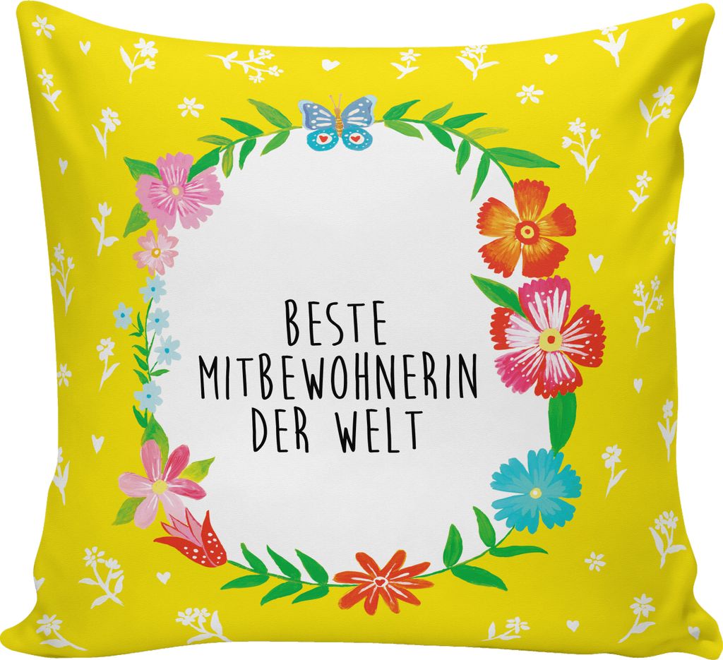 Mr. & Mrs. Panda kissen für couch Mitbewohnerin - Weiß - Geschenk, Zimmerkollegin, WG-Bewohnerin, kuschelkissen 40x40, Deko, Stubenkameradin, bed...