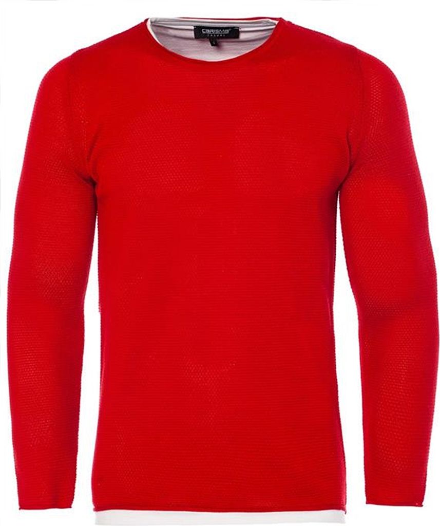 Brandneu Schicker Strickpullover CARISMA CRM7479 Rot 2 in 1 Optik S