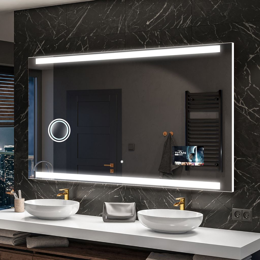 Artforma Badspiegel SMART 100x90 cm - mit LED Beleuchtung - Produktbild 