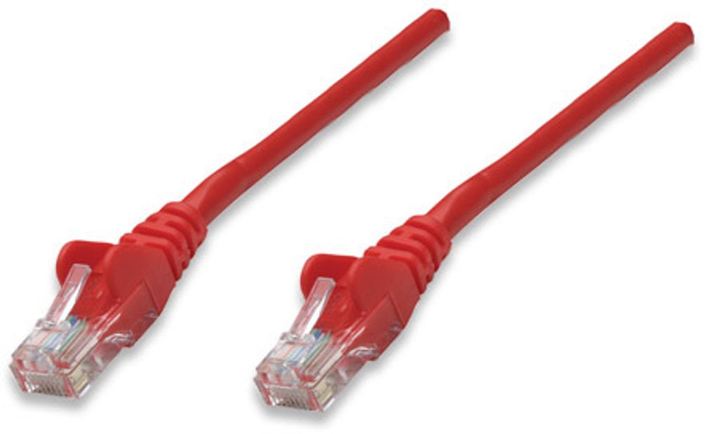 INTELLINET Patchkabel RJ45 U/UTP Cat6 1.00m Hebelschutz rot