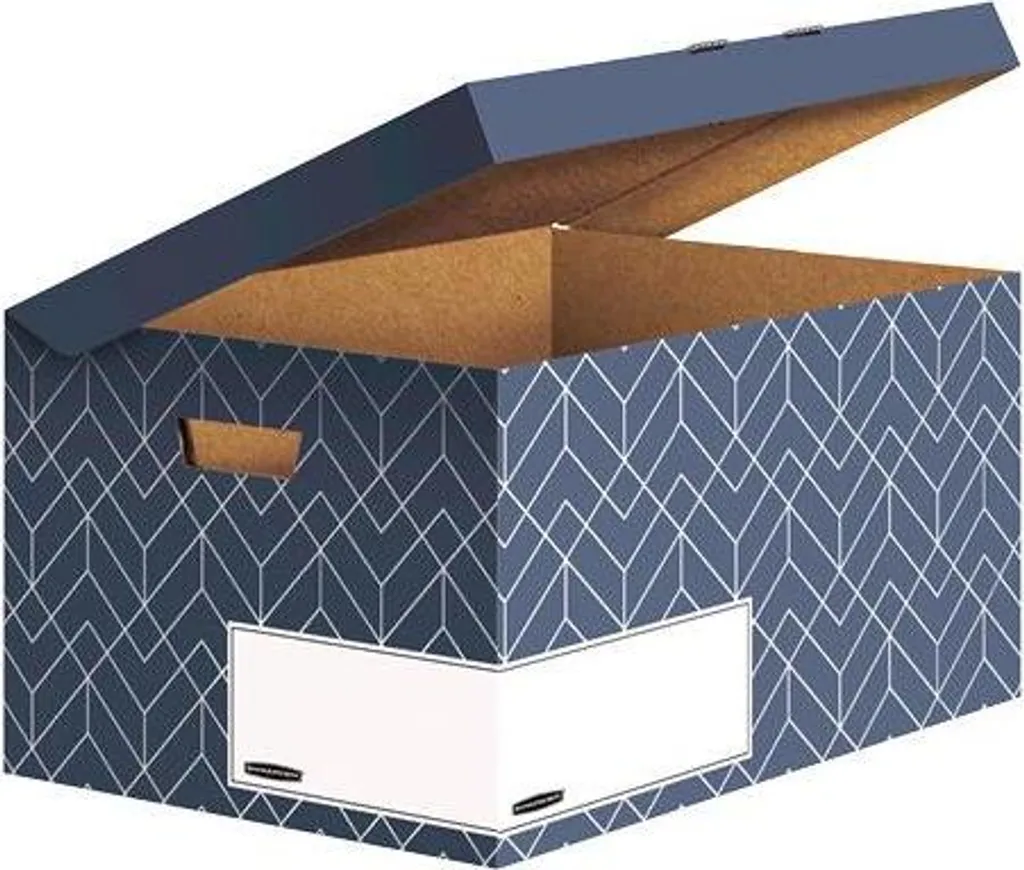 Boîte de rangement Fellowes 4484101 bleue et blanche à montage rapide