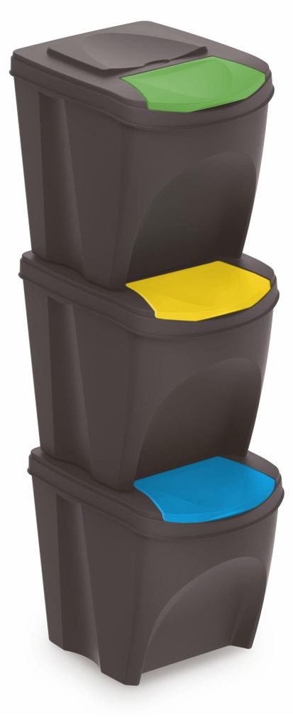 3.09 Sortibox - 3er Set Mülleimer mit jeweils 25 Liter > Produktbild 