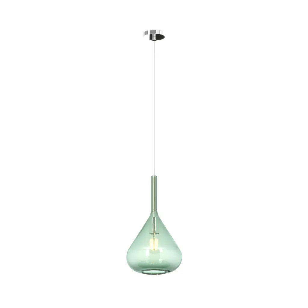 Suspension Kona verre vert pour salon et salle à manger moderne E27