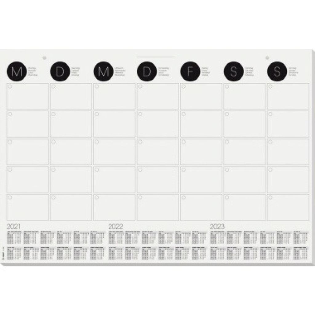SIGEL HO550 Papier-Schreibunterlage, ca. DIN A2 - extra groß, Wandkalender mit 3-Jahres-Kalendarium und Monatsübersicht, 12 Blatt